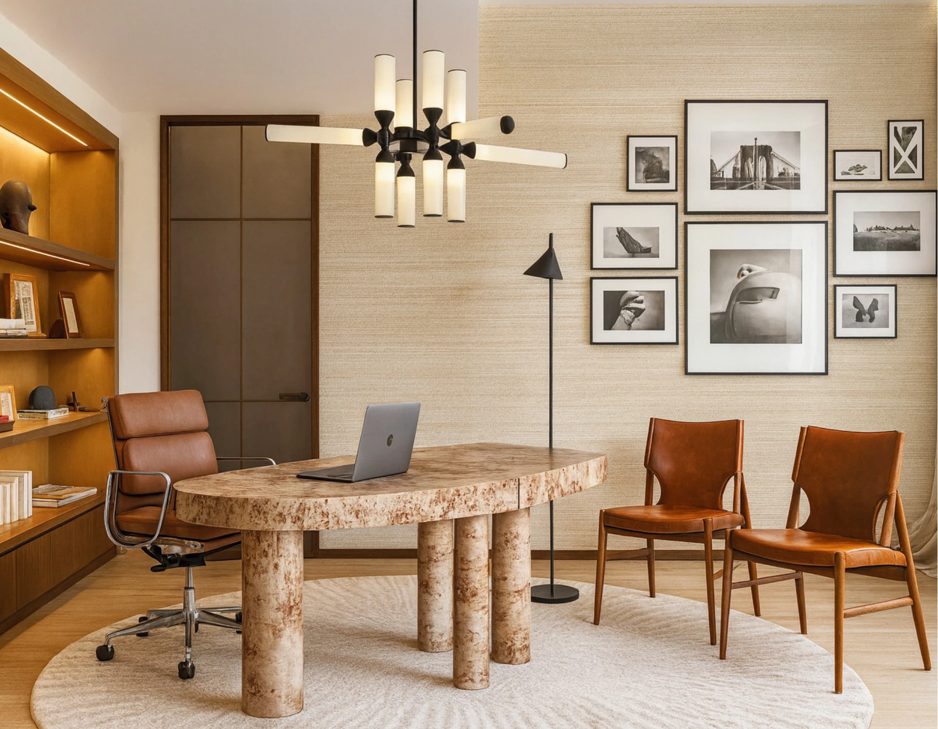 Study room interior of a 4+1 BHK apartment at Highland Mayfields, Mohali